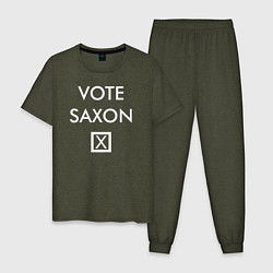 Пижама хлопковая мужская Vote Saxon, цвет: меланж-хаки