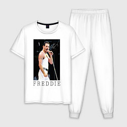 Пижама хлопковая мужская Queen: Freddie цвета белый — фото 1