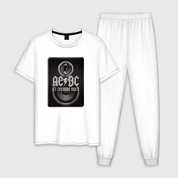 Пижама хлопковая мужская AC/DC: Let there be rock, цвет: белый