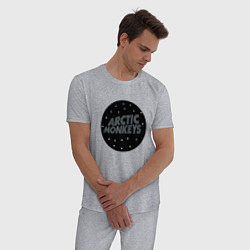 Пижама хлопковая мужская Arctic Monkeys: Black, цвет: меланж — фото 2