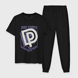 Пижама хлопковая мужская Deep Purple: Smoke on the water, цвет: черный