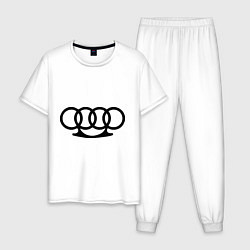 Пижама хлопковая мужская Audi кастет, цвет: белый