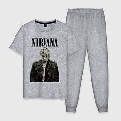 Пижама хлопковая мужская Kurt Cobain: Young, цвет: меланж