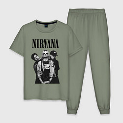 Пижама хлопковая мужская Nirvana Group, цвет: авокадо