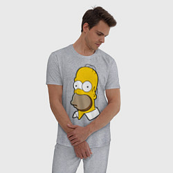 Пижама хлопковая мужская Sad Homer, цвет: меланж — фото 2