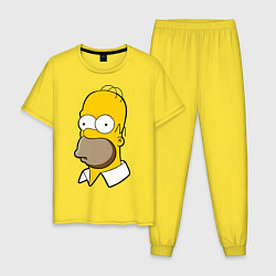 Пижама хлопковая мужская Sad Homer цвета желтый — фото 1