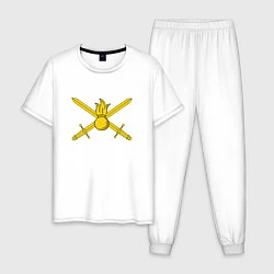 Пижама хлопковая мужская Сухопутные войска, цвет: белый