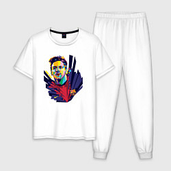 Пижама хлопковая мужская Messi Art, цвет: белый