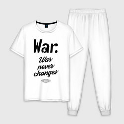 Пижама хлопковая мужская War never changes цвета белый — фото 1