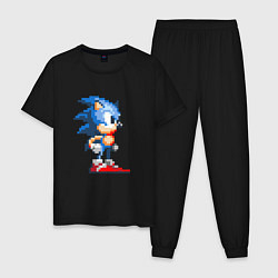 Пижама хлопковая мужская Sonic, цвет: черный