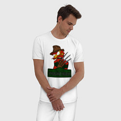 Пижама хлопковая мужская Freddy: Evergreen Terrace, цвет: белый — фото 2