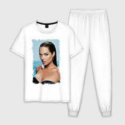 Пижама хлопковая мужская Summer Jolie, цвет: белый