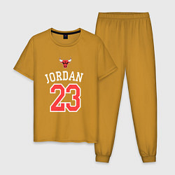 Пижама хлопковая мужская Jordan 23, цвет: горчичный