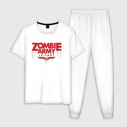 Пижама хлопковая мужская Zombie Army Trilogy, цвет: белый