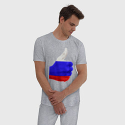 Пижама хлопковая мужская Россия мне нравится!, цвет: меланж — фото 2