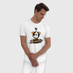 Пижама хлопковая мужская NHL: Anaheim Ducks, цвет: белый — фото 2