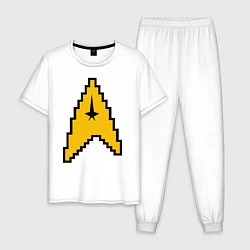 Пижама хлопковая мужская Star Trek: 8 bit, цвет: белый