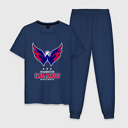 Пижама хлопковая мужская Washington Capitals, цвет: тёмно-синий