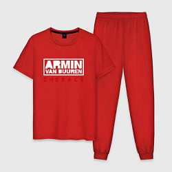 Пижама хлопковая мужская Armin van Buuren: Embrace, цвет: красный
