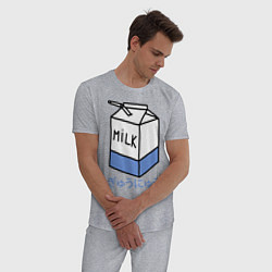 Пижама хлопковая мужская White Milk, цвет: меланж — фото 2