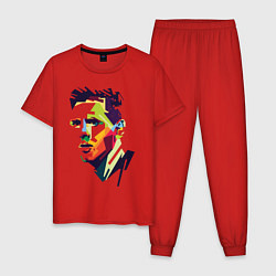 Пижама хлопковая мужская Lionel Messi: fun-art, цвет: красный