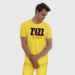 Пижама хлопковая мужская Zyzz, цвет: желтый — фото 2