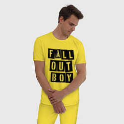 Пижама хлопковая мужская Fall Out Boy: Words цвета желтый — фото 2