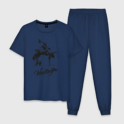 Пижама хлопковая мужская Wrestling, цвет: тёмно-синий