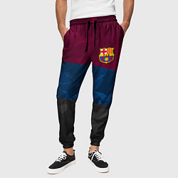 Брюки на резинке мужские FC Barcelona: Dark polygons, цвет: 3D-принт — фото 2