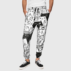 Брюки на резинке мужские КОТЫ WHITE, цвет: 3D-принт — фото 2