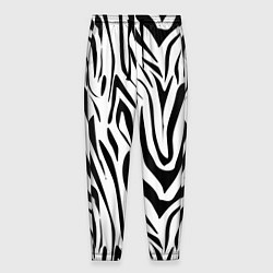 Брюки на резинке мужские Черно-белая зебра, цвет: 3D-принт