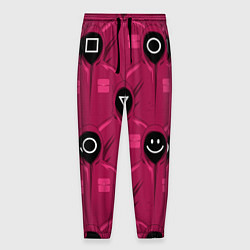 Брюки на резинке мужские СОТРУДНИКИ ИГРЫ В КАЛЬМАРА Squid Game, цвет: 3D-принт