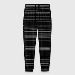 Брюки на резинке мужские Узор H&S Полосы Черно-белый 119-9-35-5-f-2, цвет: 3D-принт