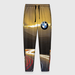 Брюки на резинке мужские BMW Night route, цвет: 3D-принт