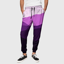 Брюки на резинке мужские Фиолетовый градиент горы абстракция, цвет: 3D-принт — фото 2