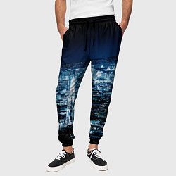 Брюки на резинке мужские Ночной город night city, цвет: 3D-принт — фото 2