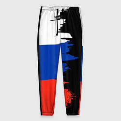Мужские брюки Российский триколор на темном фоне