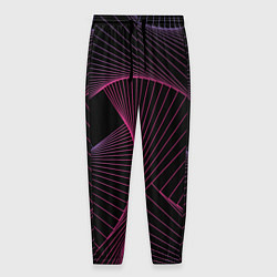 Брюки на резинке мужские Неоновые волны градиент, цвет: 3D-принт