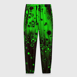 Брюки на резинке мужские Зелёные краски и вода, цвет: 3D-принт