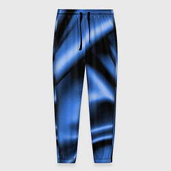 Брюки на резинке мужские Складки гладкой синей ткани, цвет: 3D-принт