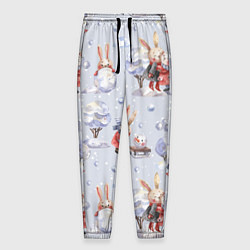 Брюки на резинке мужские Поиграем в снежки, цвет: 3D-принт