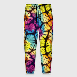 Брюки на резинке мужские Радужный тай-дай, цвет: 3D-принт