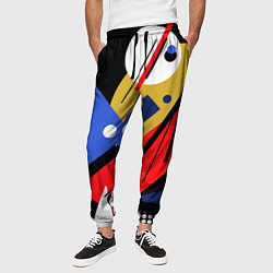Брюки на резинке мужские Абстракция в стиле супрематизм, цвет: 3D-принт — фото 2