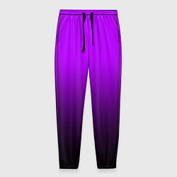 Брюки на резинке мужские Градиент фиолетово-чёрный, цвет: 3D-принт