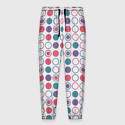 Брюки на резинке мужские Цветные упорядоченные круги, цвет: 3D-принт