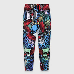 Брюки на резинке мужские Череп клоун паттерн, цвет: 3D-принт