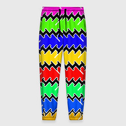 Брюки на резинке мужские Горизонтальные разноцветные линии, цвет: 3D-принт