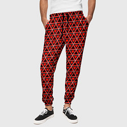 Брюки на резинке мужские Красные и чёрные треугольники, цвет: 3D-принт — фото 2