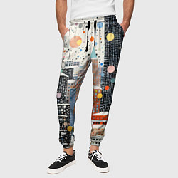 Брюки на резинке мужские Новогодний город, цвет: 3D-принт — фото 2
