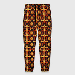 Мужские брюки Оранжевый деревянный абстрактный паттерн